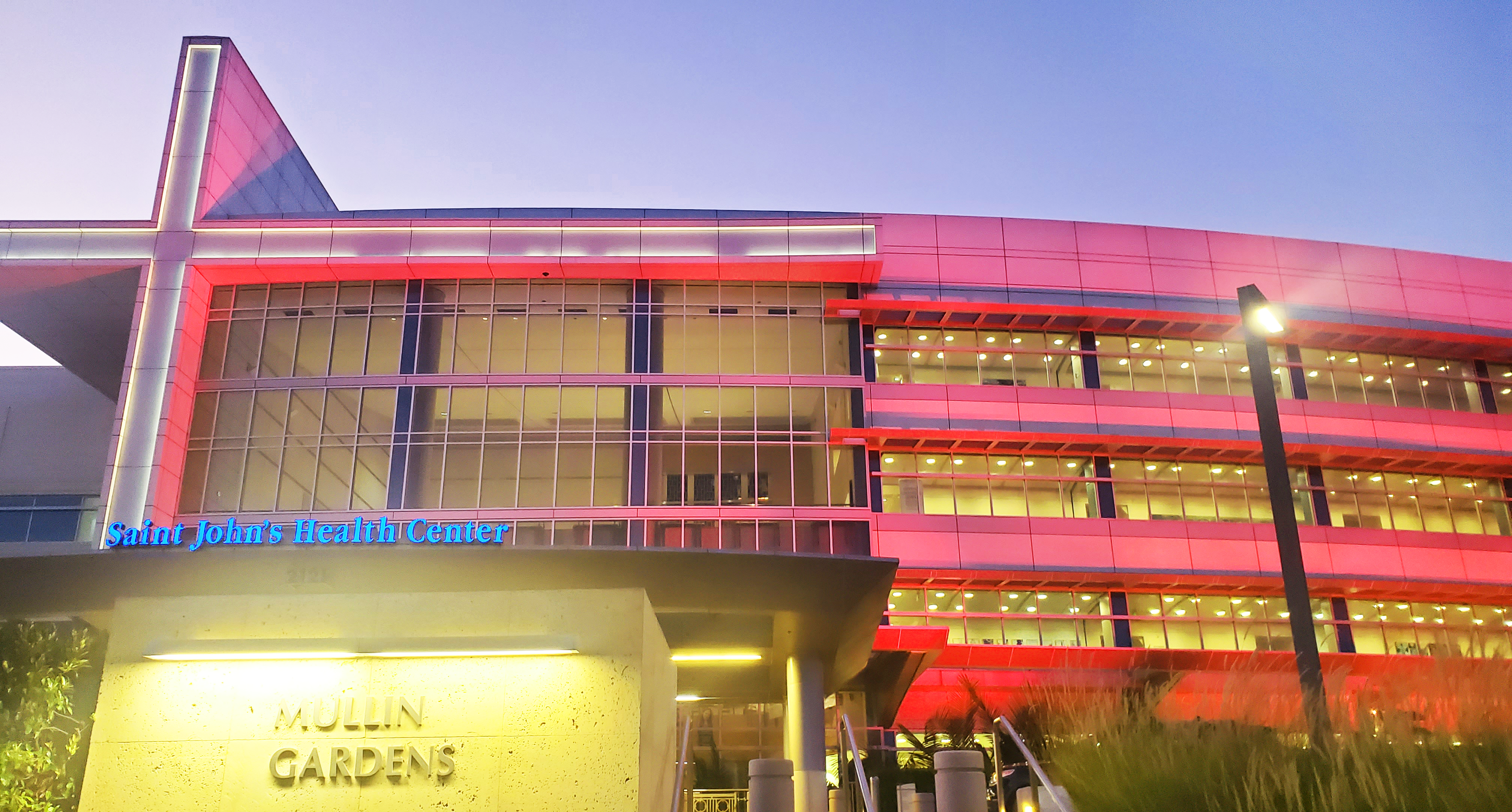 Saint John's Health Center-Breast Cancer Awareness-Pink building