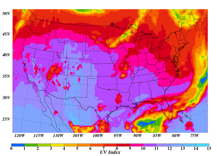 UV index - US - June forecast