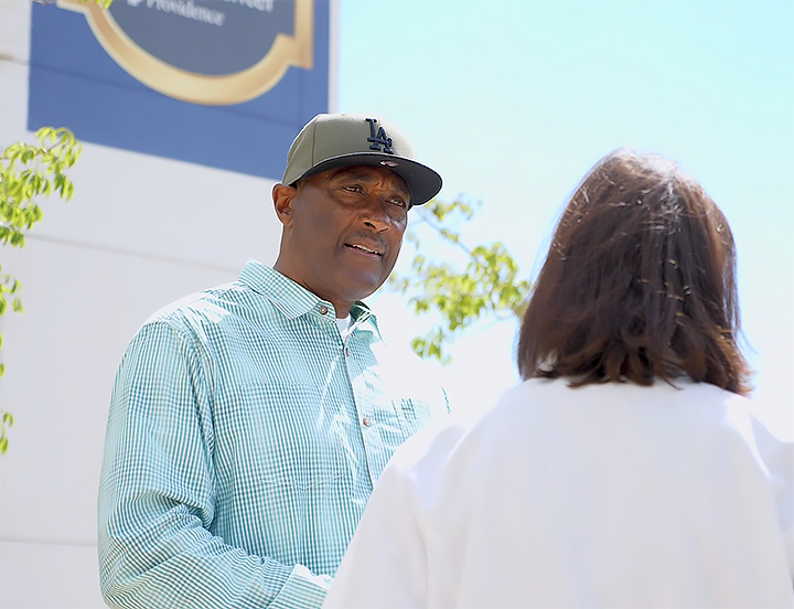 Wade talks with Dr. Tracey Childs about his treatment