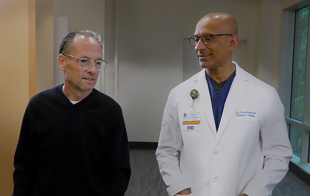 Jack and Dr. Krishnadasan - Saint John's Cancer Institute