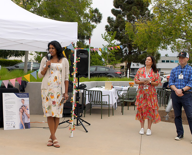 Shanthi Gowrinathan, MD speaks at the National Cancer Survivors Day event