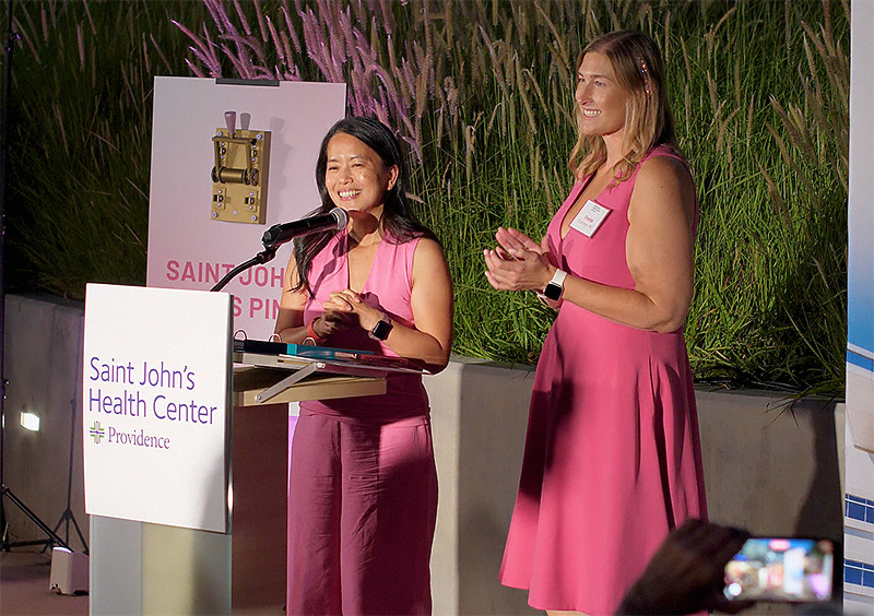 Dr. Grumley and Dr. Fancher kick off Saint John's Goes Pink, 2026