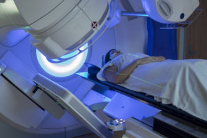 man Receiving Radiation Therapy Treatments for Breast Cancer