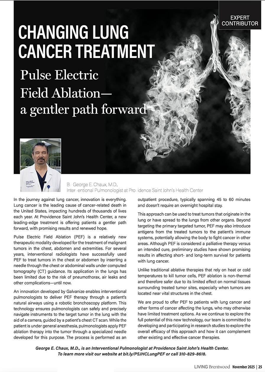 Changing Lung Cancer Treatment - Living Brentwood Magazine - Dr. George Chaux